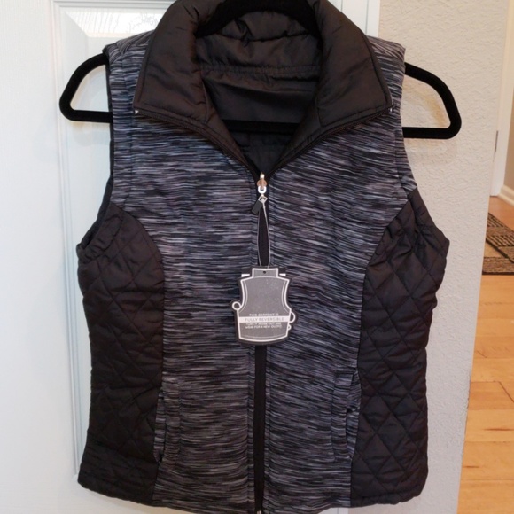 🖤Black & Charcoal Reversible Puffer Vest - Picture 5 of 6